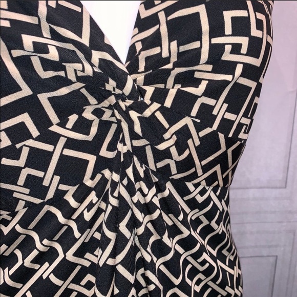 Kiara black tan/cream geometric print dress - Picture 2 of 8